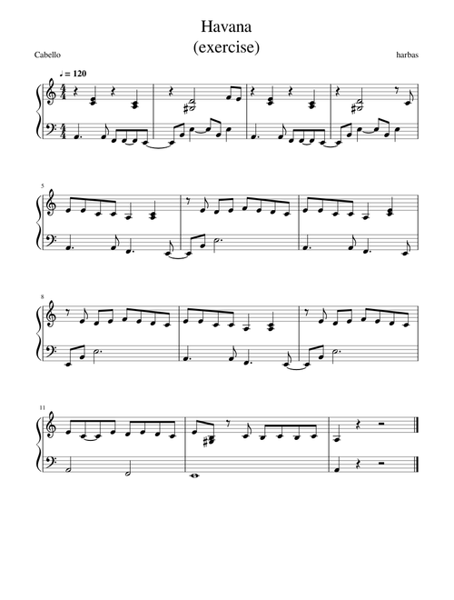 Havana by Camila Cabello (easy Exercise)