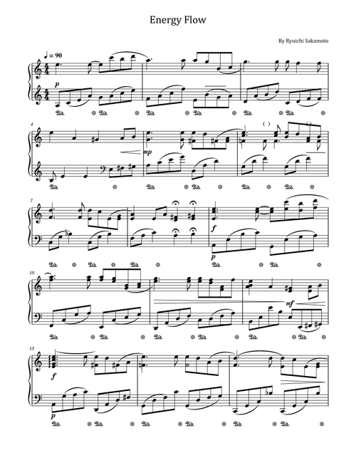 Energy Flow (Arr. poon) - Ryuichi Sakamoto (Piano Solo)