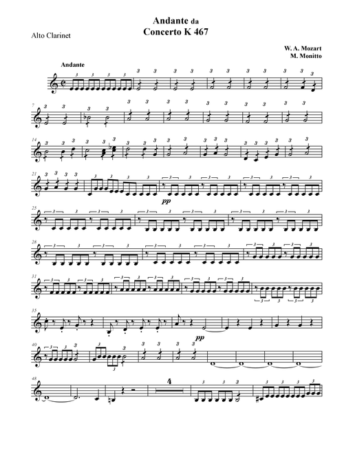 Andante from Piano Concerto K.467 (Arr. Marco Monitto) - W. A. Mozart (Woodwind Ensemble)
