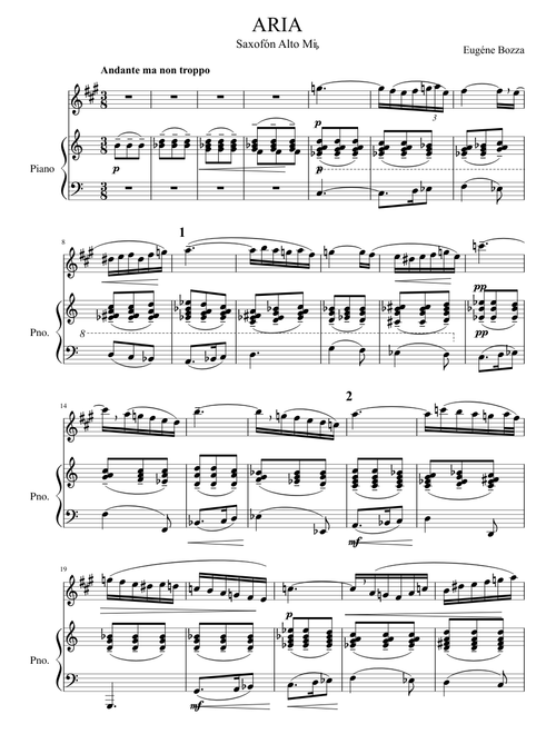Eugene Bozza - Aria (Piano, Saxo Alto)