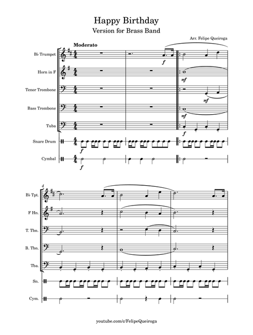 Happy Birthday Song (Arr. Felipe Queiroga) - Unknown (Marching Band)