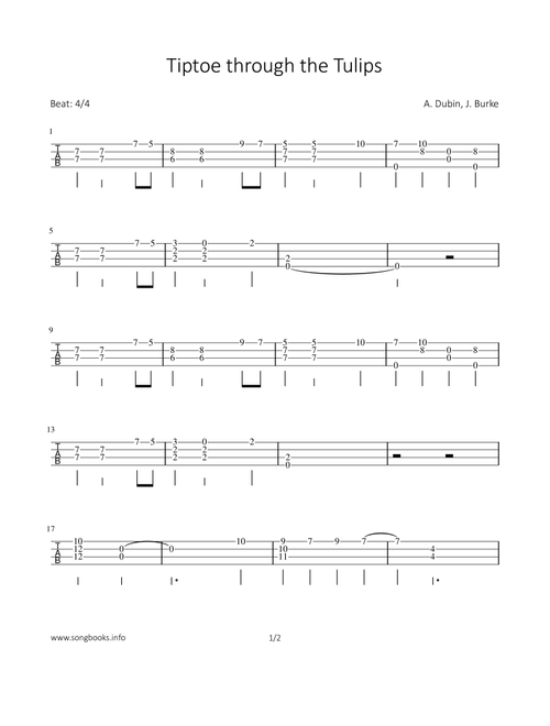 Tiptoe through the Tulips (Arr. Bettina Schipp) - A. Dubin, J. Burke (Ukulele)