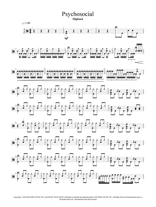 Psychosocial (Arr. Cyril Mayer) - Slipknot (Drums)