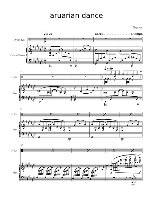 Nujabes - aruarian dance (complete, piano & drums)