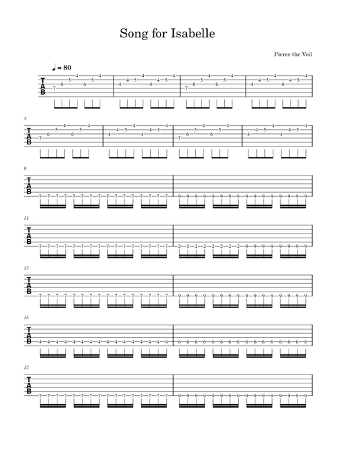 Song For Isabelle - Pierce The Veil