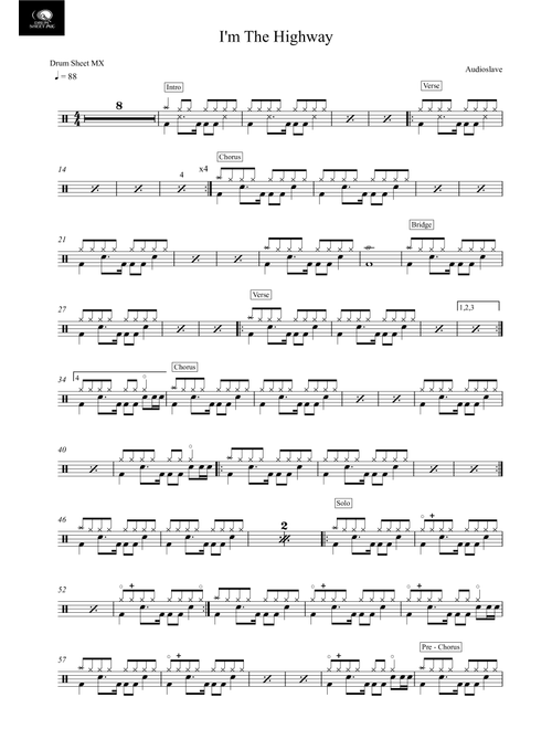 I Am The Highway (Arr. Drum Sheet MX) - Audioslave (Drums)