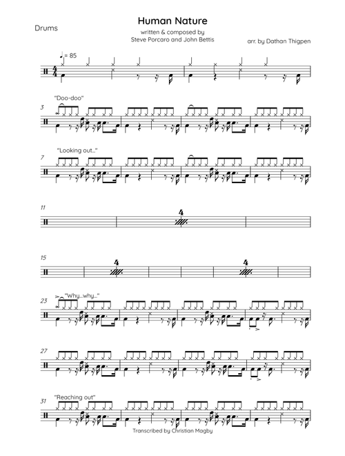 Human Nature (Arr. Dathan Thigpen) - Michael Jackson (Drums)