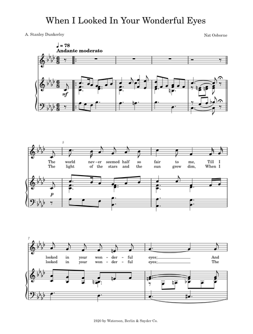When I Looked In Your Wonderful Eyes - Nat Osborne