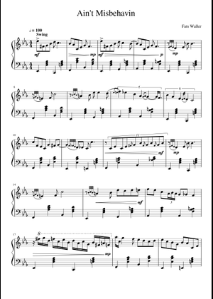 Play Official version of Ain't Misbehavin' Sheet Music by Thomas