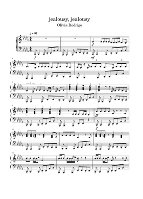 Free Jealousy, Jealousy by Olivia Rodrigo sheet music | Download