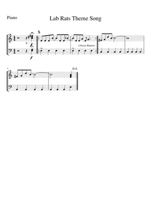 Flute For Rats Lab Rats Theme Song – James Henry Lab Rats Theme Song Sheet Music for ...