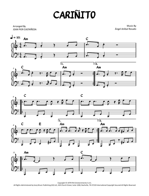 Cariñito (Arr. Jean Pier Castañeda) - Los Hijos Del Sol (Piano Solo)