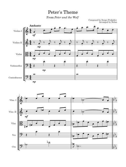 Peter and the Wolf, Op.67 – Sergei Prokofiev - Peter's Theme