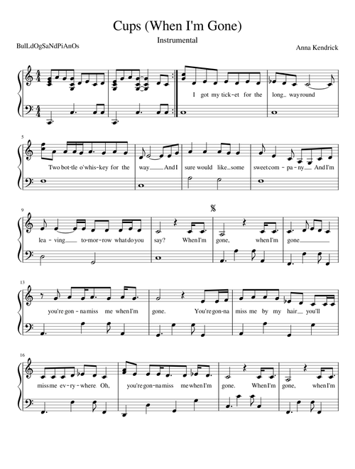 Cups  (When I'm Gone)