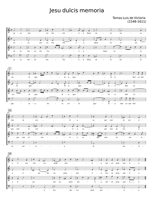 Jesu, dulcis memoria - Tomás Luis de Victoria