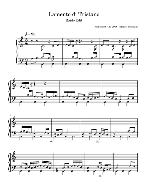Lamento di Tristano – Unknown author