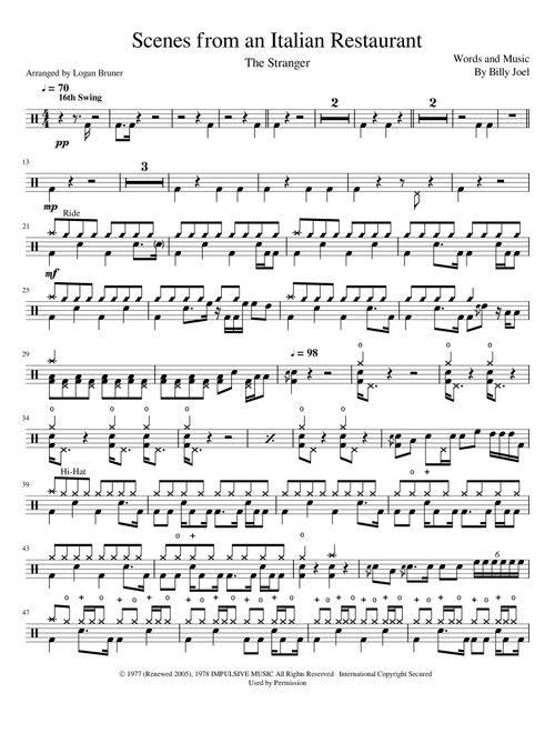Scenes From An Italian Restaurant (Arr. Logan Bruner) - Billy Joel (Drums)