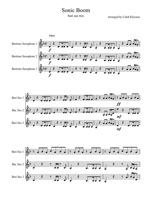 Sonic Boom (Bari sax trio)