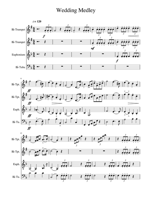 Wedding (funny) Medley (Brass quartet)
