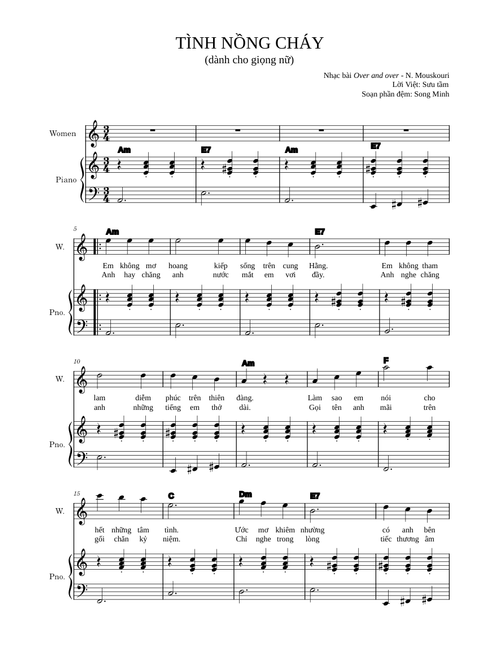 Tình Nồng Cháy - N. Mouskouri (for female voice)