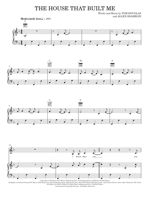 The house that built me - Miranda Lambert (Piano-Vocal-Guitar)