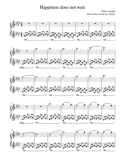 Happiness does not wait (Original F minor /w combined cello parts)