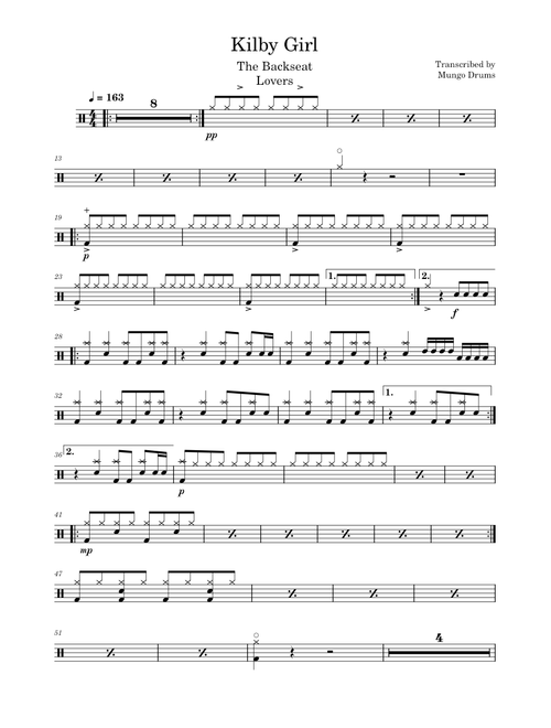 Kilby girl – The Backseat Lovers Kilby Girl (Drums)