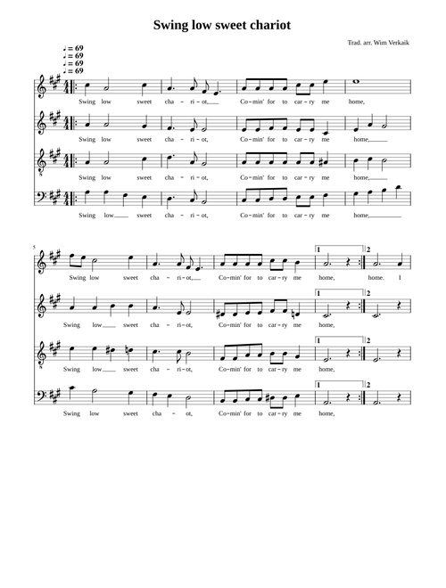 Swing low, sweet chariot - Anonymous (Traditional)