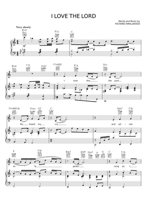 I love the Lord - Richard Smallwood Sheet Music for Vocals (Choral