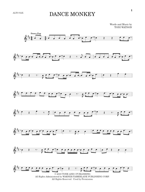 Dance Monkey - Tones And I (Alto Sax Solo)