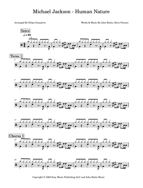 Human Nature (Arr. Felipe Gonçalves) - Michael Jackson (Drums)