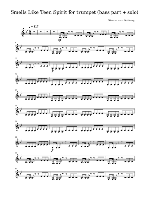 Smells like teen spirit – Nirvana Smells Like Teen Spirit for trumpet (bass part + solo)