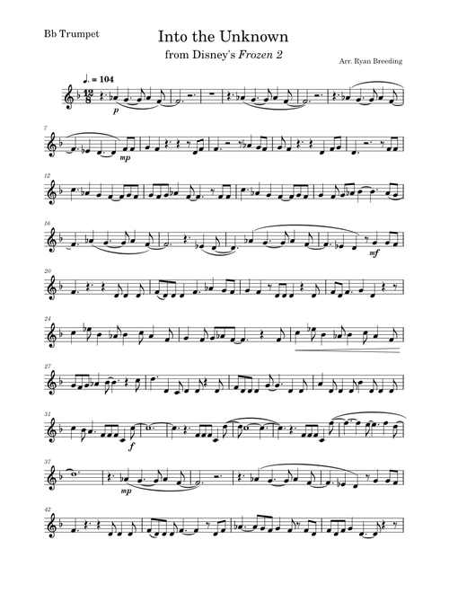 Into the Unknown from "Frozen 2" Trumpet Solo
