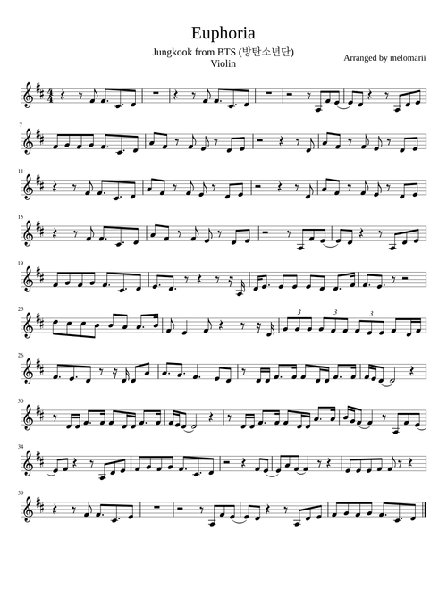 Euphoria - Jungkook (BTS/방탄소년단) -Violin-