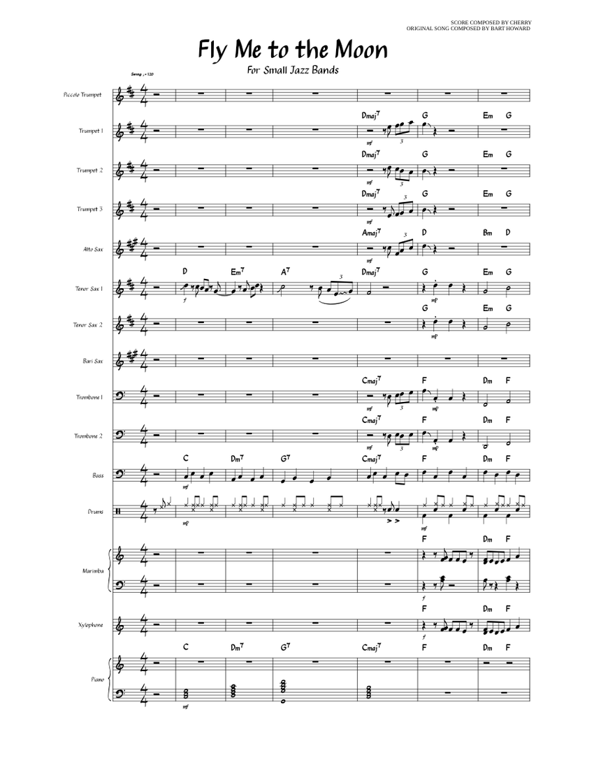 Fly Me To The Moon In Other Words Bart Howard Frank Sinatra Cherry