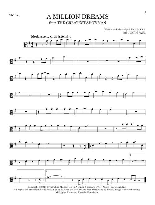 A Million Dreams (from The Greatest Showman) - Benj Pasek, Justin Paul (Viola Solo)