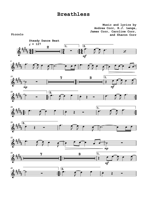 Breathless (Arr. David Lartey) - The Corrs (Flute Solo)