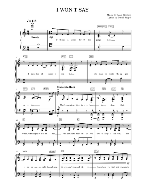 I Won't Say (I'm In Love) – Alan Menken