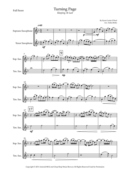 Turning Page (Arr. Fabio Britto) - Sleeping At Last (Instrumental Duet)