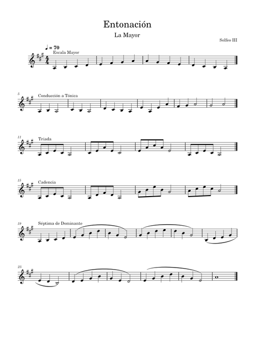 Entonación en La Mayor – Facultad de Música UANL