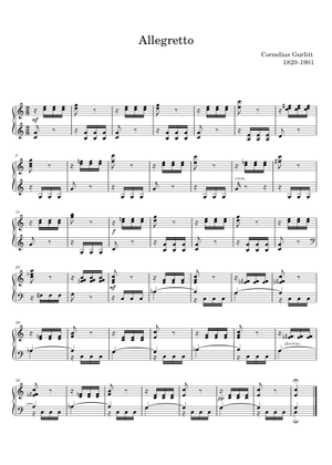 Allegretto – Cornelius Gurlitt Sheet Music for Piano (Solo) easy ...