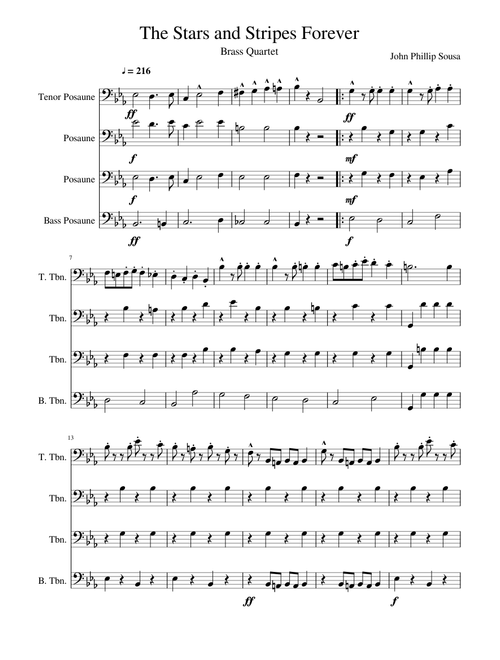 The Stars and Stripes Forever, Trombone Quartet