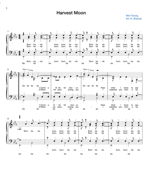 Harvest Moon (Arr. K Bishop) - Neil Young (Choral, SATB)
