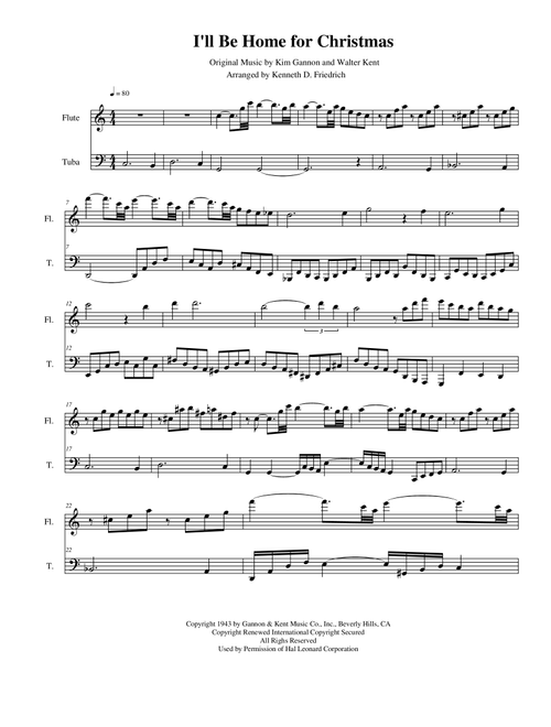 I'll Be Home For Christmas (Arr. Kenneth D. Friedrich) - Rascal Flatts (Instrumental Duet)
