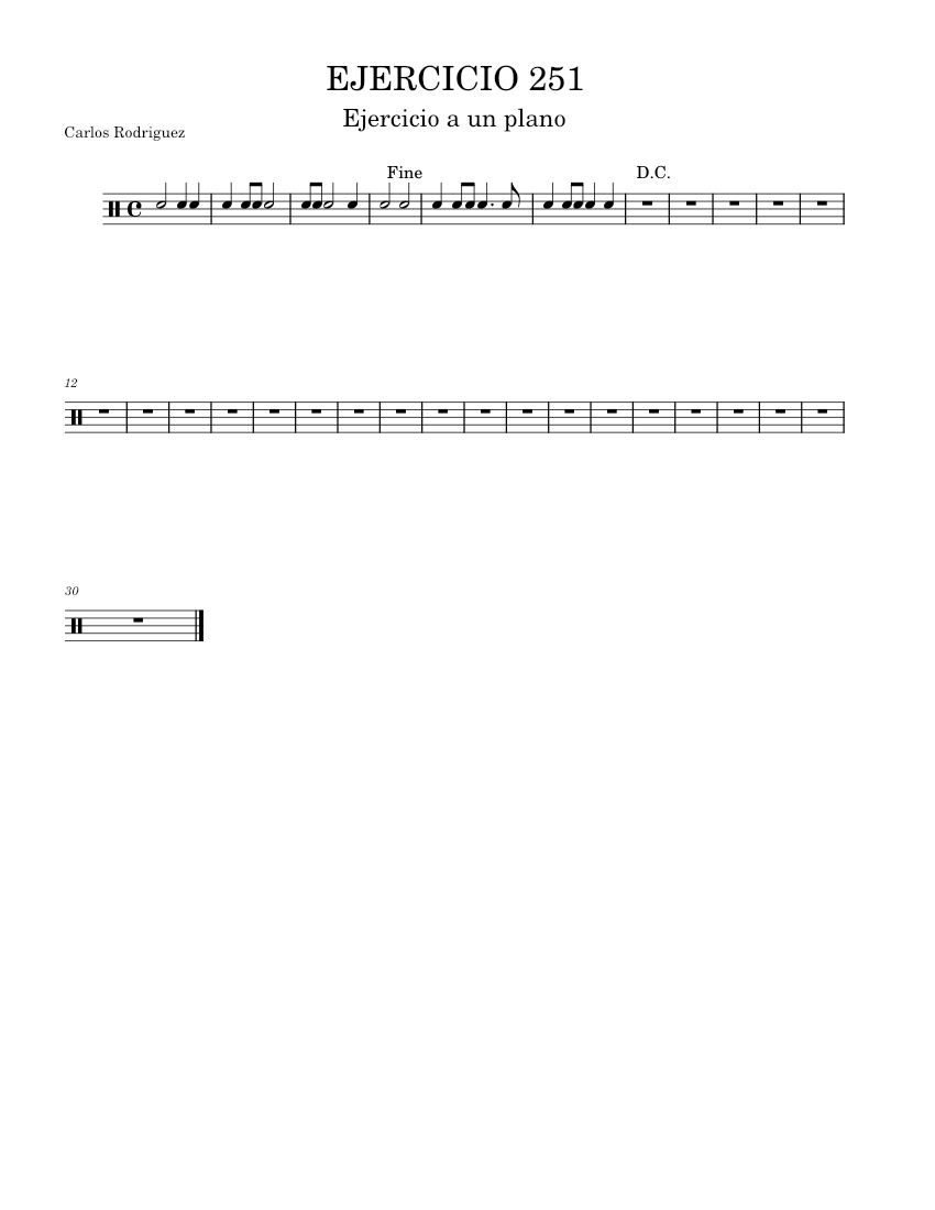 251 – Carlos Rodriguez EJERCICIO 251 Sheet music for Drum group (Solo ...