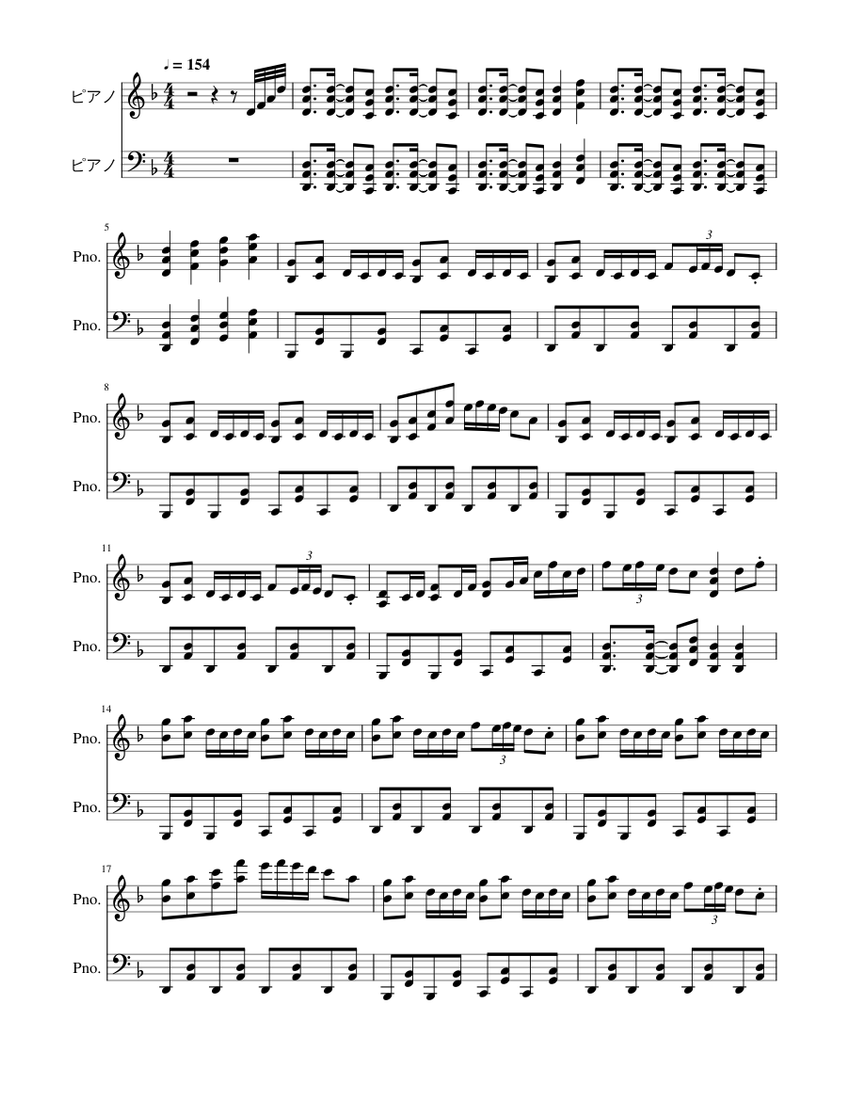 千本桜 Sheet music for Piano (Piano Duo) | Musescore.com