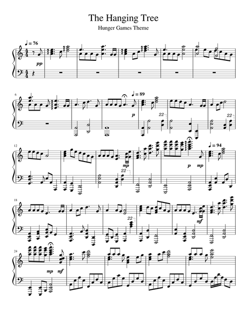 The Hanging Tree - Hunger Games Theme (Piano Cover)