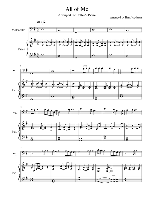 All of Me - Composed for Cello and Piano