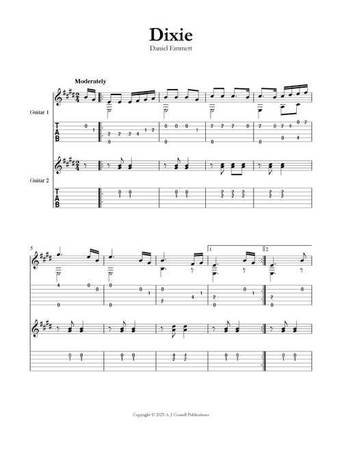 Dixie (Arr. Mark Phillips) - Daniel Emmett (Instrumental Duet)