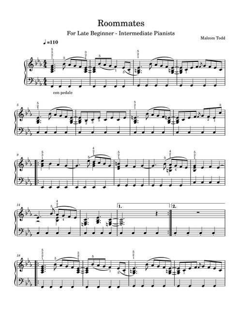 Roommates (Arr. Costco Display Keyboard) - Malcolm Todd Hobert, Charlie Ziman (Piano Solo)